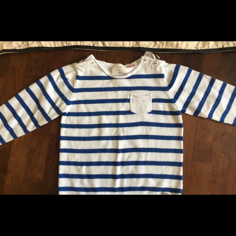Zara blue and white striped sweatshirt 3T